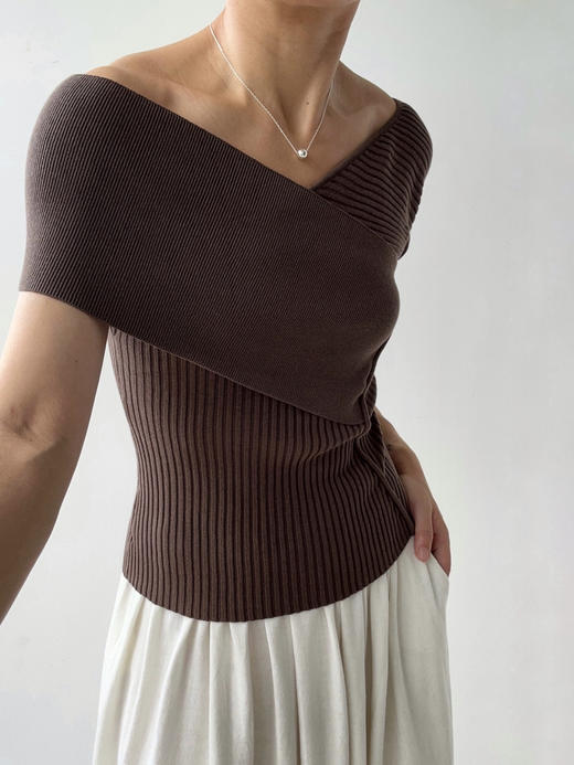 Viktoria Chan | SS21012-S  Nova wrap knit-Short Sleeves [短袖针织上衣] 商品图0