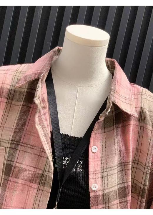 【秋上新】吉妮品牌 002A粉色格子衬衫-喜出 商品图6