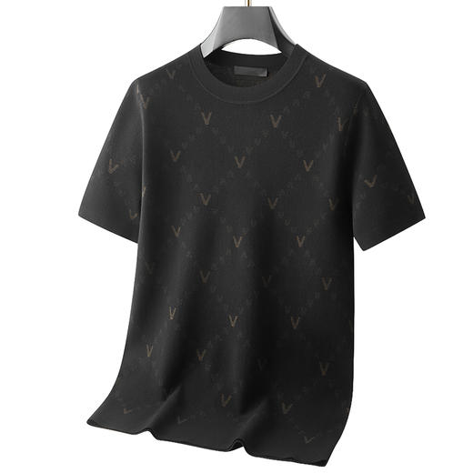 【丝光羊绒】【DKP】大依优型丝光羊绒云感绵羊毛短袖男士秋季新款保暖时尚男大码针织加肥丝光肥佬短袖毛衣7A抗菌 商品图3