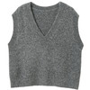 三彩2025冬季新款宽松V领针织衫无袖叠穿马甲背心套头衫上衣M 商品缩略图4