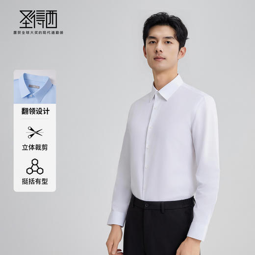 【三防科技】圣得西男DP免烫易打理衬衫2025秋新款商务正装上衣 商品图2