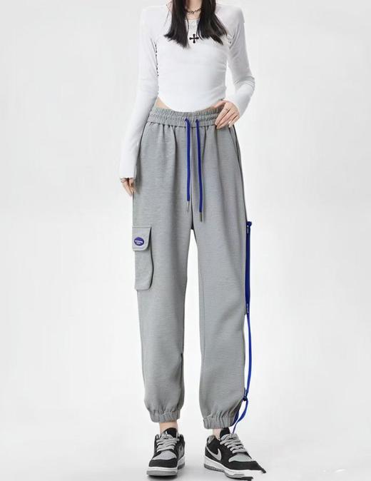 【秋上新】2860潮牌设计感拼色绳收口休闲卫裤-喜出 商品图1