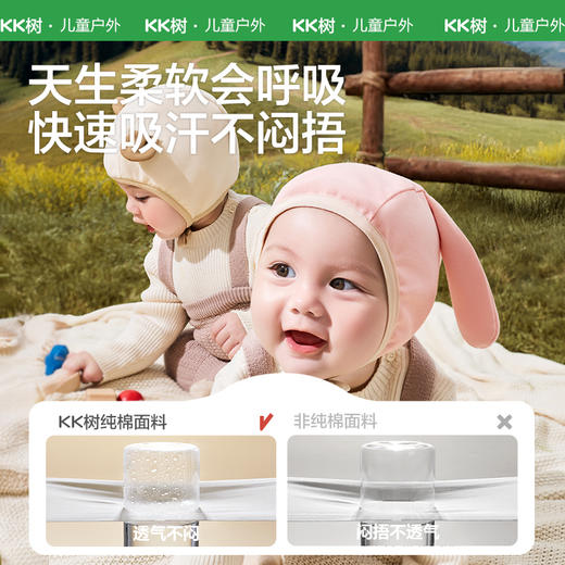KK树婴儿帽子小月龄宝宝护耳帽男女婴幼儿胎帽新生儿外出帽秋冬款萌萌小耳纯棉帽 商品图3