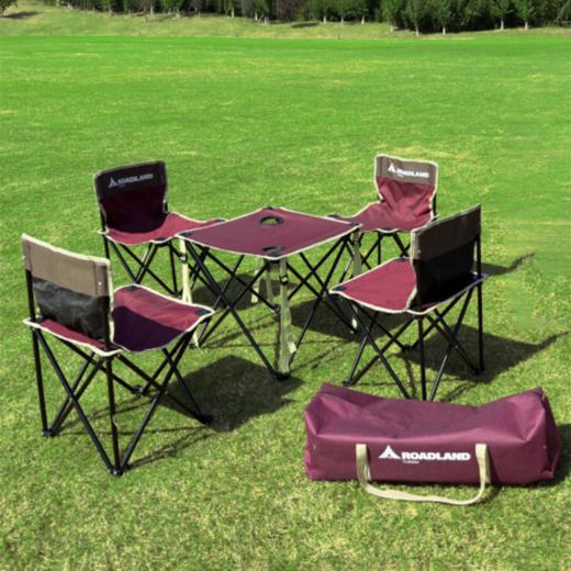 洛得兰德折叠桌椅六件套酒红色LD-ZYTZ102—rxs 商品图4