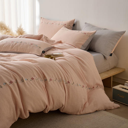 超柔裸感贴身天丝棉麻四件套 天丝+棉+亚麻无印风简约套件 商品图7