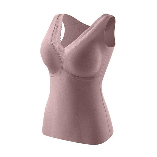 【无痕蚕丝固定带罩杯】磨毛夹层大码打底保暖背心 女免穿文胸内衣  商品图6