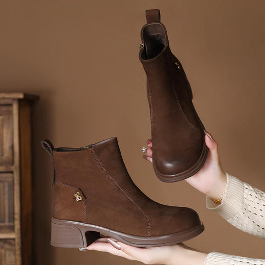 FR 85109复古马丁靴时尚平底软底短靴 商品图0