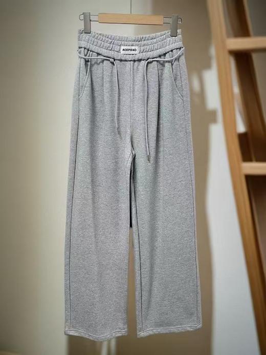 【秋上新】专卖店品质～813灰色毛圈腰带直筒卫裤-喜出 商品图1