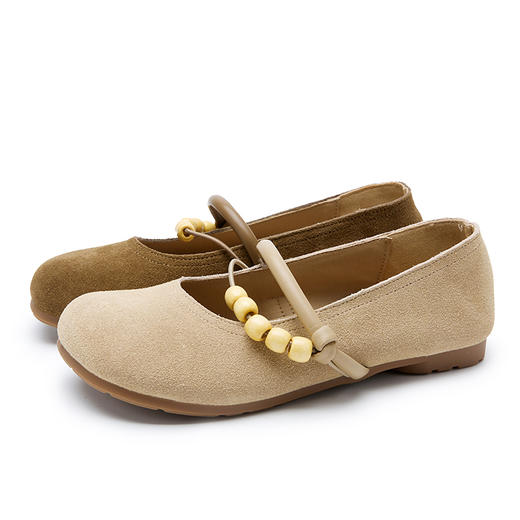 【限时秒杀】西遇玛丽珍勃肯鞋女新款秋季小众复古圆头平底鞋软底浅口单鞋V1857081 商品图4