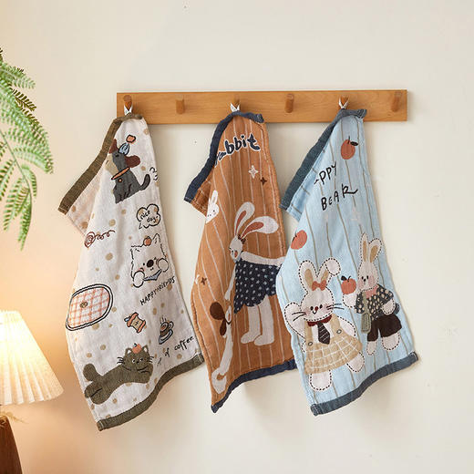 【品牌直发】加倍生活 A类全棉四层卡通纱布童巾 2/3条装 25*50cm儿童毛巾 柔软婴幼童巾 吸水速干不掉毛洗脸巾 商品图3