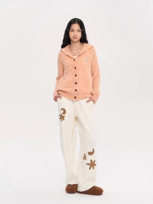 heris/H53123/游牧腰果花贴布绣 串珠抽绳松紧 时髦弯刀阔腿卫裤 商品图1