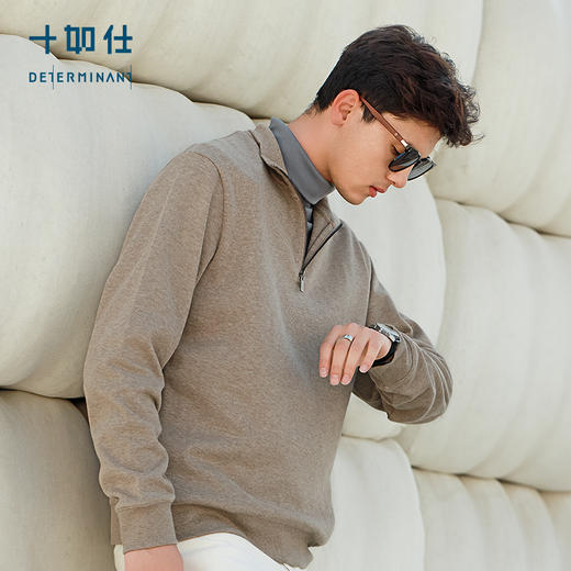 十如仕针织半拉链法式罗纹美利奴羊毛衫FS08 商品图2