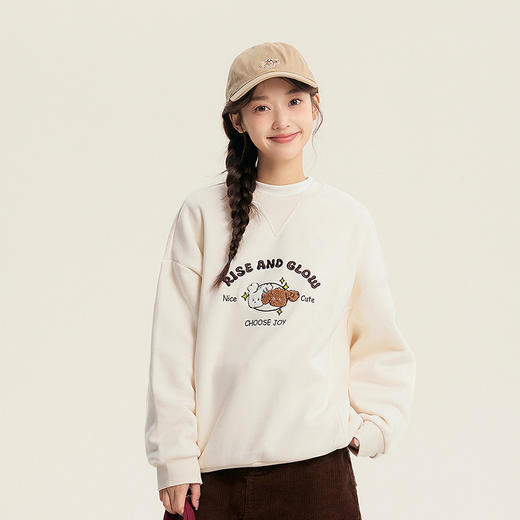 笛莎Deesha青少年女童卫衣2025冬季女童加绒小狗主题图案卫衣 商品图1