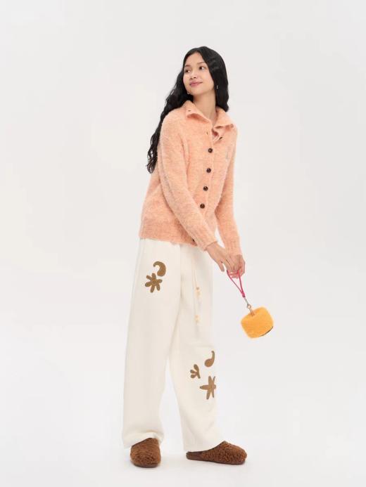 heris/H53105/银色雪人刺绣 粉彩色杂花圈圈纱 慵懒宽松毛衣开衫 商品图2