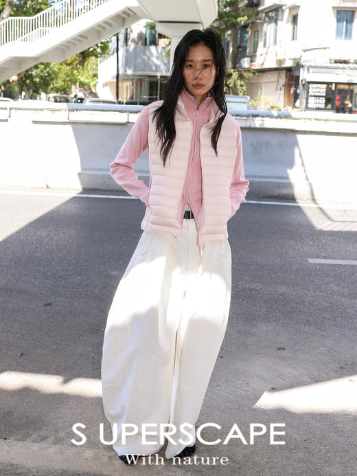 素舶 羊毛亚麻天然杂点调温抗菌插肩袖显瘦高领双头拉链针织开衫 商品图4