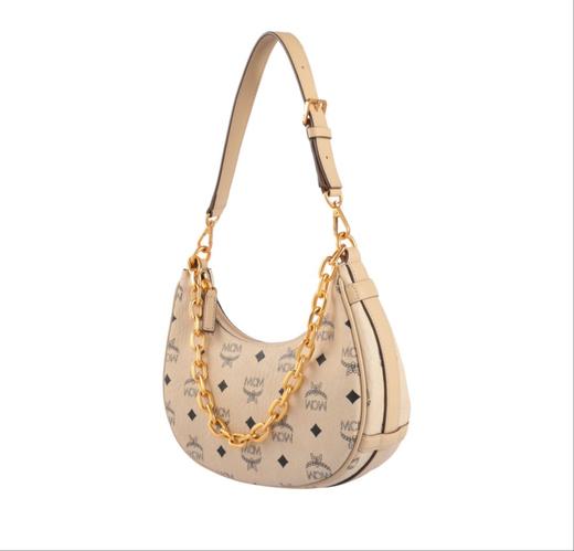 【超惠秒】MCM 女士 百搭经典米色小号真皮腋下包/单肩包12446 商品图1
