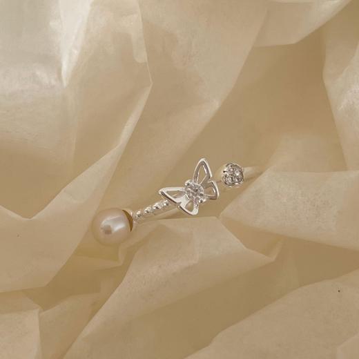 卡蒂罗/KADER  蝴蝶絮语女戒 在逃公主系列 小众设计蝴蝶镂空镶嵌闪锆简约大气开口戒 ins温柔气质创意百搭 商品图8