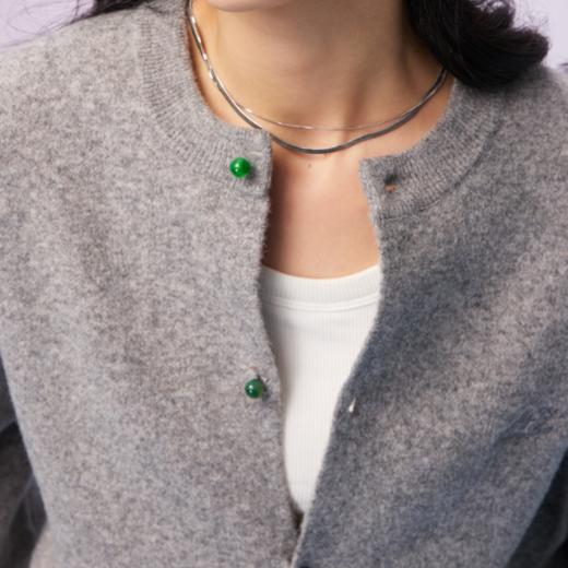 NPC潮牌复古彩色仿【玉石】纽扣针织开衫【糯米绒】男秋季新NP57SW33 商品图2