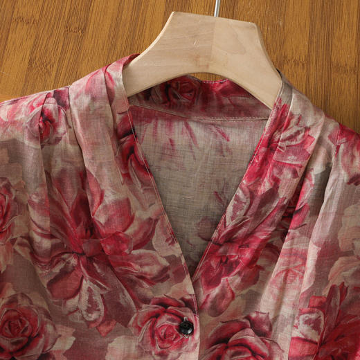 B106-8832025休闲夏季新款女装短袖宽松高端优雅简约慵懒风衬衫女 商品图2