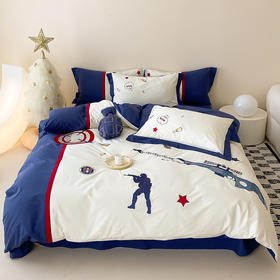 【清仓140元/套】40支全棉水洗棉四件套 四季可用卡通男孩纯棉套件【不支持退换货】