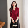 假两件套装宽松显瘦上衣，外套V领薄针织开衫CC-16-9507 商品缩略图3