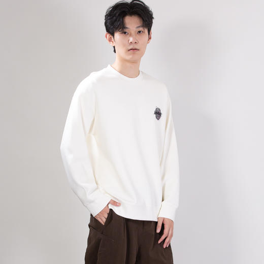 DRONKOO 2025 圆领左胸后幅刺绣字母彩色晕染中厚卫衣 商品图1