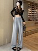 【秋上新】专卖店品质～813灰色毛圈腰带直筒卫裤-喜出 商品缩略图0