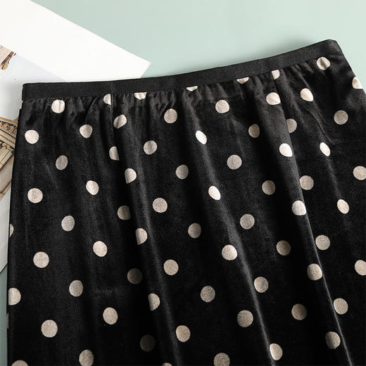 QYM 95833-Y金丝绒网纱拼结鱼尾裙高腰包臀中长裙 商品图3