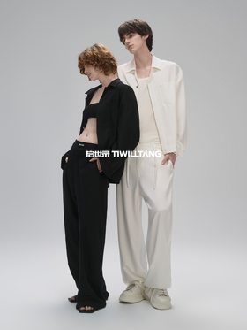 启世录TIWILLTANG“异境虚决”抗皱透气宽松慵懒异形长袖衬衫套装