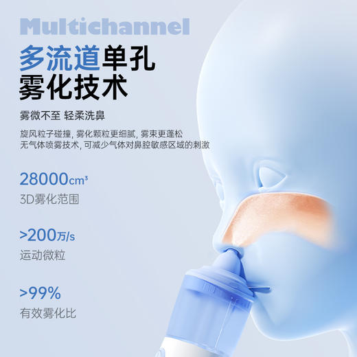 【陪娃专属】【换季好物三效合一】Sonmol朔茂 儿童电动喷雾洗鼻器鼻炎雾化吸鼻海盐水清洗家用冲洗器 商品图1