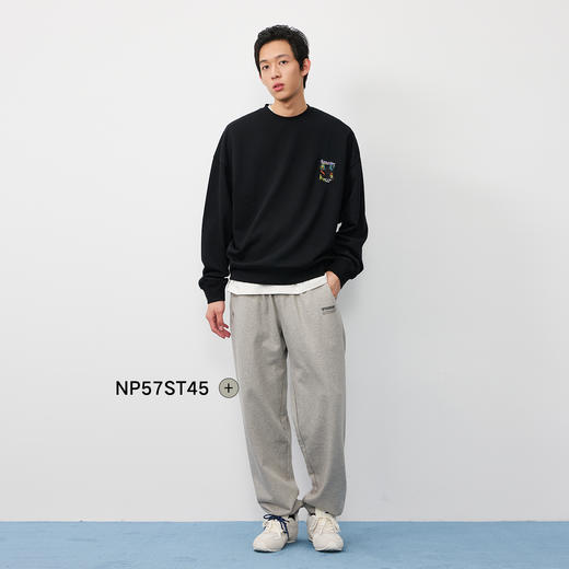 NPC潮牌小字母印花&绣花束脚毛圈运动卫裤松紧腰男秋休闲NP58SP02 商品图1