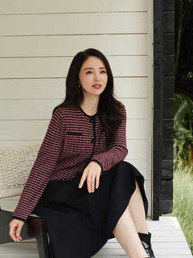 【董璇同款针织半裙】明星同款25年秋冬新品女士中长款包臀裙藏青a字裙