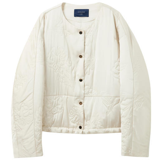 三彩2025冬季新款刺绣蓄热棉服圆领宽松棉衣休闲简约保暖外套M 商品图4