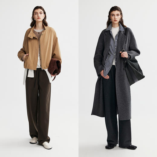 棉仓366618009-抽绳松紧腰直筒休闲裤女25秋新品含牦牛绒舒适微宽松及地长裤 商品图3