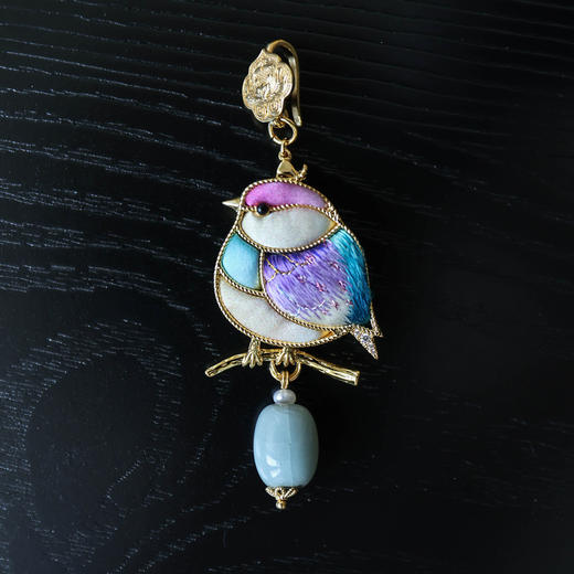 非遗盘扣 汝瓷小胖鸟胸针 女小众设计感配饰中国风 商品图0