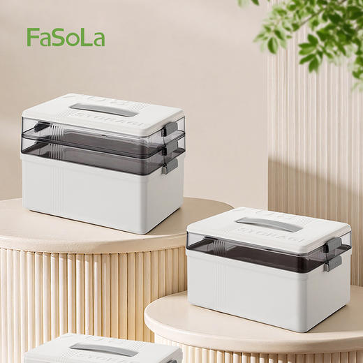 FaSoLa药品收纳箱家庭装家用药箱大容量多层大号收纳盒医疗急救箱 商品图7