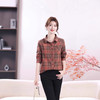 衬衫女装妈妈装休闲格子长袖开衫春秋薄款宽松衬衣秋季 商品缩略图3