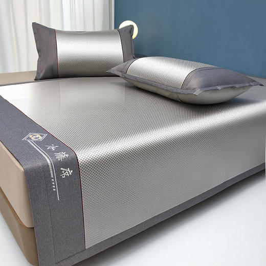 雅鹿-刺绣冰藤席三件套ZZLY-YLX2521（花色：灰）180*200cm—rxs 商品图8