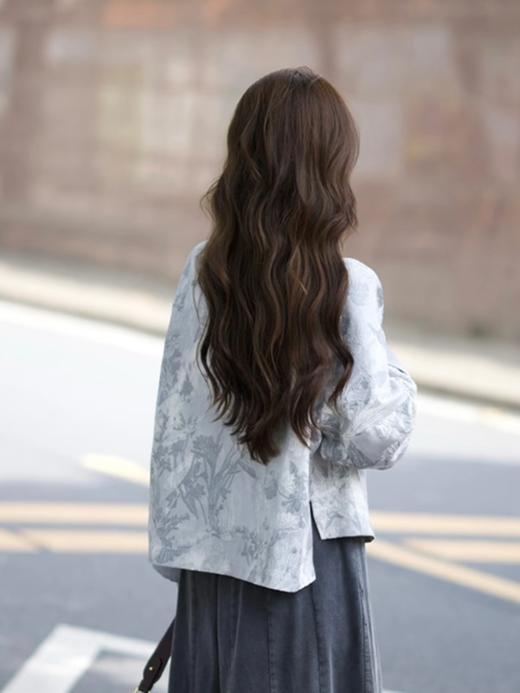 【百图lulu定制】【玉兰外套】新中式 提花 圆领 古典婉约 长袖外套 商品图2