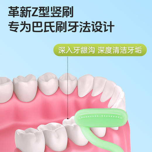 欧志姆Z型竖刷净齿牙刷2支装（绿、黄蓝，下单备注颜色，无备注随机发） 商品图3