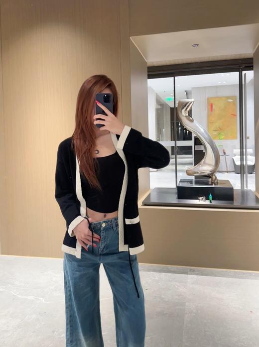 TY324-小香 Chane  黑白撞色针织开衫 (PG*MM) 商品图3