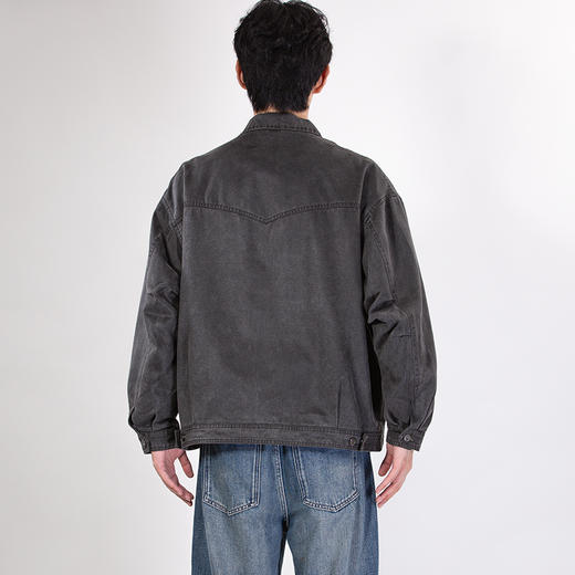 DRONKOO 2025 翻领左胸斜拉链隐形贴袋绒感料中厚夹克 商品图4