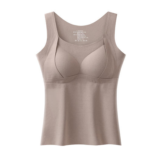 【秋冬羊绒蚕丝保暖内衣】免穿文胸固定杯透气打底衫 亲肤无痕显瘦背心 商品图4