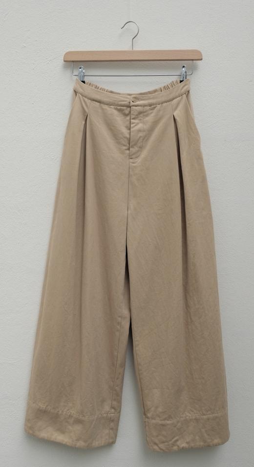 elsa esturgie 沙色半松紧腰阔腿裤 商品图13