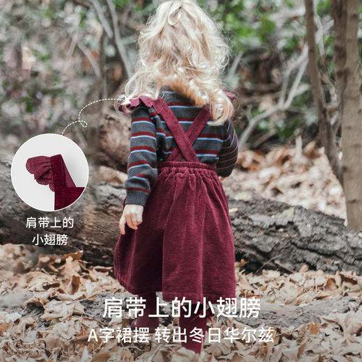 【宝宝服饰】嫚熙童装儿童连衣裙秋季灯芯绒可拆卸公主裙 商品图3