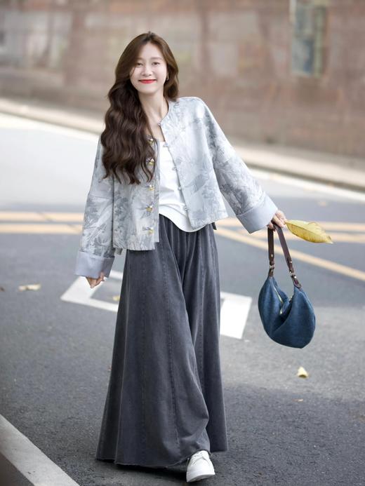 【百图lulu定制】【玉兰外套】新中式 提花 圆领 古典婉约 长袖外套 商品图4