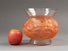 独角鹿西洋古董1930年法国顶级水晶工坊莱俪LALIQUE设计出品「SOUCIS 金盏花」主题橘色欧泊水晶花瓶 商品缩略图1