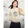 【周四狂欢价】熙世界小雏菊刺绣卫衣女慵懒风2025秋季新款休闲宽松圆领套头上衣 商品缩略图1