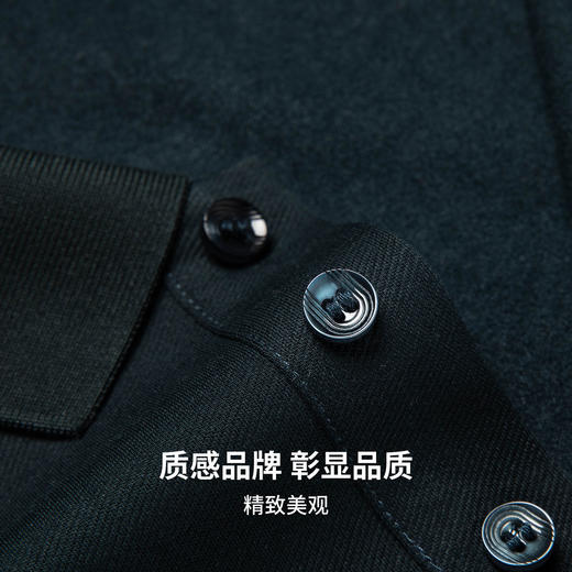【含桑蚕丝】圣得西男50S纱线针织POLO衫2025秋季款经典翻领上衣 商品图7