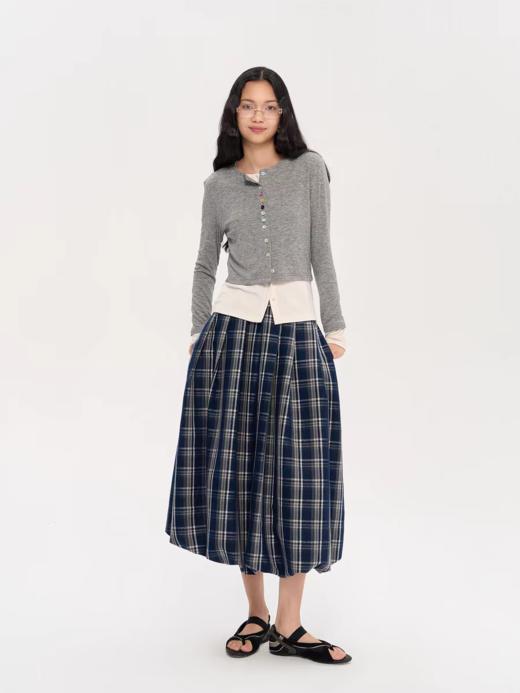 heris/H53115/趣味彩扣门襟 假两件层次设计 长袖针织开衫 商品图4